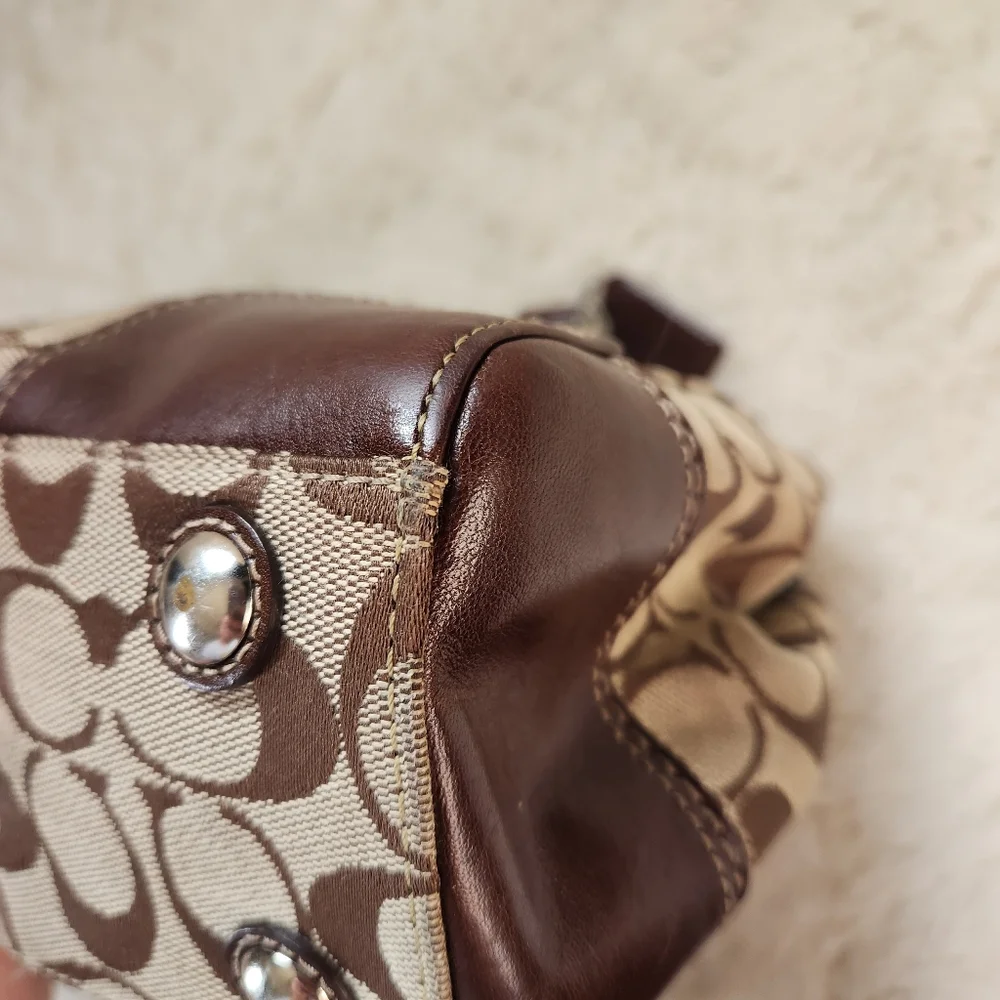 Coach Brown Signature Hampton Satchel Vintage Y2K - Picture 11 of 15